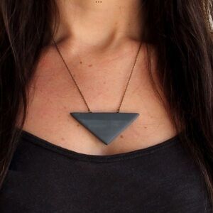 Ceramic triangle necklace.